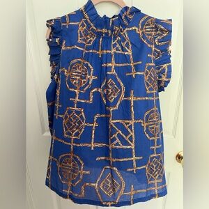 Jude Connally bamboo motif top NWOT XL